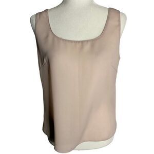 Vintage Rickie Freeman Tank Top Shell 6 Pale Pink Scoop Neck Slightly Sheer